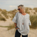 Blouse Léopoldine - coton léger rayé bleu