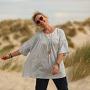 Blouse Léopoldine - coton léger rayé bleu