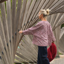 Blouse Naomie - coton léger fleurettes violettes