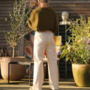 Pantalon Nestor coton/lin ivoire