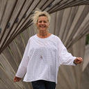 Blouse Naomie - broderie fleurie blanche