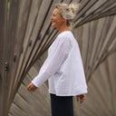 Blouse Naomie - broderie fleurie blanche