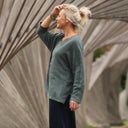 Blouse Naomie - double gaze de coton vert cactus