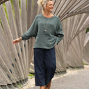 Blouse Naomie - double gaze de coton vert cactus