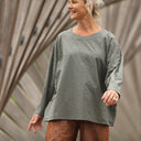 Blouse Naomie - broderie fleurie kaki