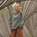 Blouse Naomie - broderie fleurie kaki