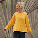 Blouse Naomie - lin stone wash jaune ocre