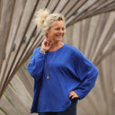 Blouse Naomie - double gaze de coton bleu majorelle