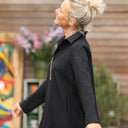 Robe Carole - Jacquard de coton lin noir