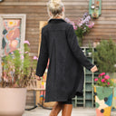 Robe Carole - Jacquard de coton lin noir