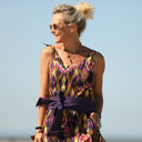 Ceinture Anita -double gaze de coton prune