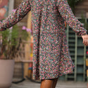 Robe Carole – Velours milleraies fleuri champêtre