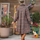 Robe Carole – Velours milleraies fleuri champêtre