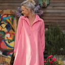 Robe Carole – Velours milleraies Rose Pétale