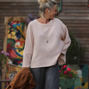 Blouse Naomie - double gaze de coton rayée écureuil