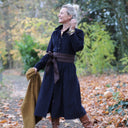 Robe Arlène - Velours milleraies bleu marine