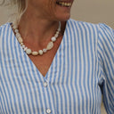 Blouse Léocadie - double gaze de coton rayé bleu/blanc