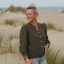 Blouse Léocadie - double gaze de coton kaki