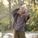 Blouse  Mina – Velours milleraies fleuri champêtre