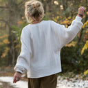 Blouse  Mina – Triple gaze de coton blanche