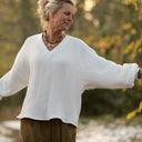 Blouse  Mina – Triple gaze de coton blanche