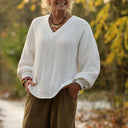 Blouse  Mina – Triple gaze de coton blanche