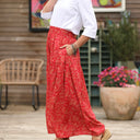 Jupe Sarah - viscose rouge mystérieux