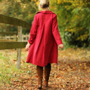 Robe Carole – Double gaze de coton plumetis grenat