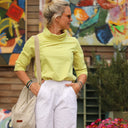 Blouse Catherine en vichy ficelle/jaune fluo