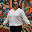 Blouse Léocadie - triple gaze de coton blanche