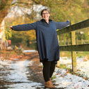 Robe Carole – flanelle de coton tartan bleu