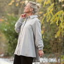 Chemise Caroline - Coton/lin chevron gris clair