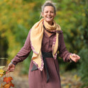 Le foulard Calista Jaune paille/Prunelle