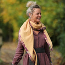 Le foulard Calista Jaune paille/Prunelle