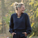 Blouse  Mina – Double gaze de coton marine