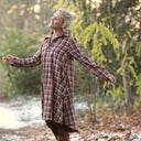 Robe Carole – flanelle de coton tartan érable rouge