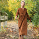 Robe Aurélia - velours milleraies écureuil