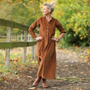 Robe Aurélia - velours milleraies écureuil