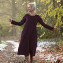 Robe Armande – velours côtelé prune