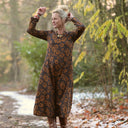 Robe Armande – Satin de coton Fleurs de Curcuma