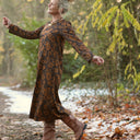 Robe Armande – Satin de coton Fleurs de Curcuma