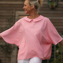 Blouse Myriem - seersucker rayé orange/blanc