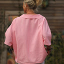 Blouse Myriem - seersucker rayé orange/blanc