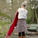 Jupe portefeuille Marie midi - Velours milleraies champêtre