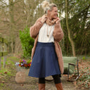 Jupe portefeuille Marie midi - Jean de coton brut