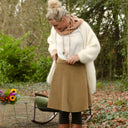 Jupe portefeuille Marie midi - Velours côtelé kiwi