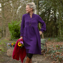 Robe Allegra - double gaze de coton prune