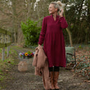 Robe Allegra - double gaze de coton framboise