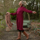 Robe Allegra - double gaze de coton framboise