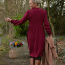 Robe Allegra - double gaze de coton framboise